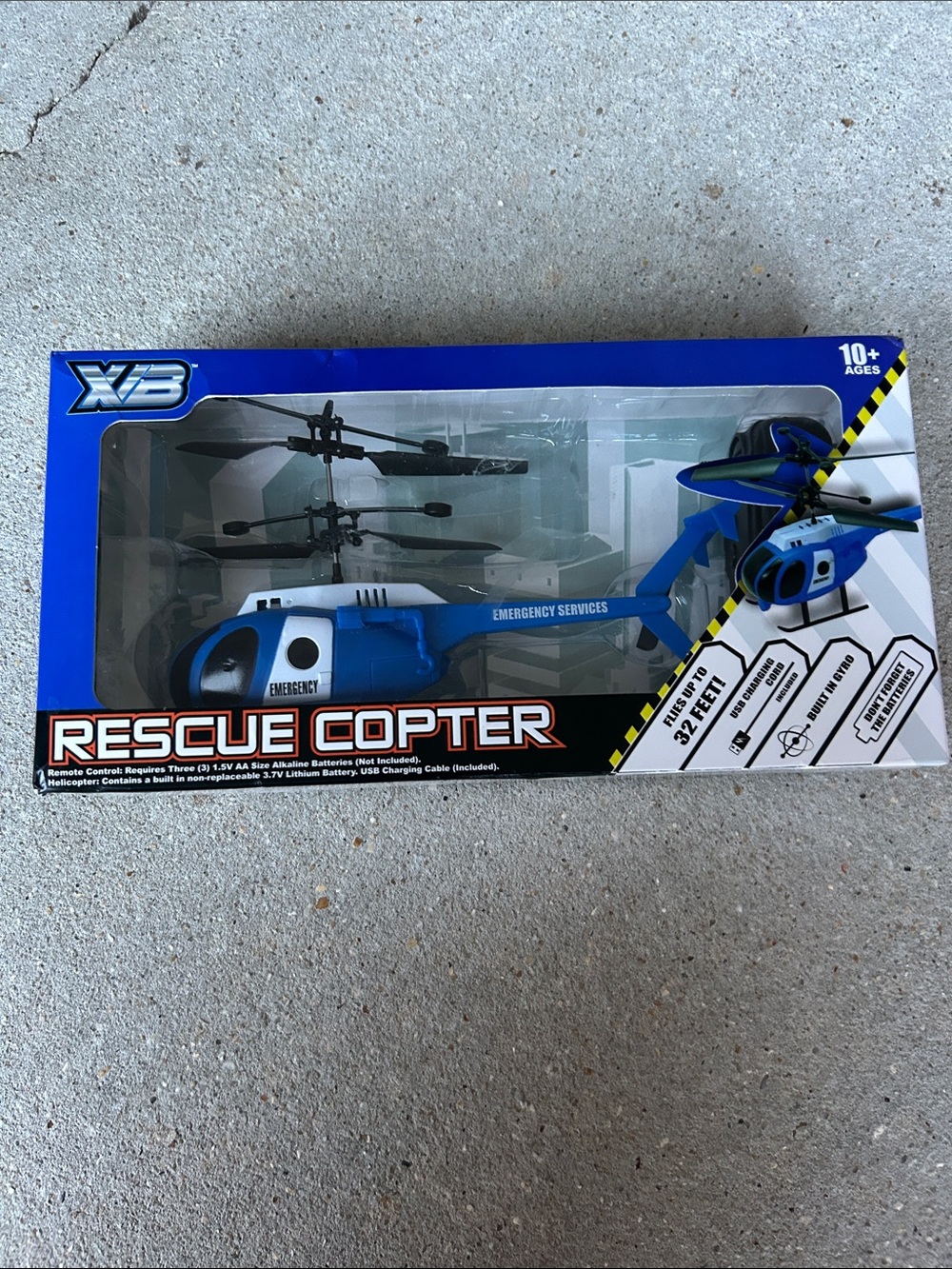 Blue Rescue Copter Toy Helicopter - Emergency Services